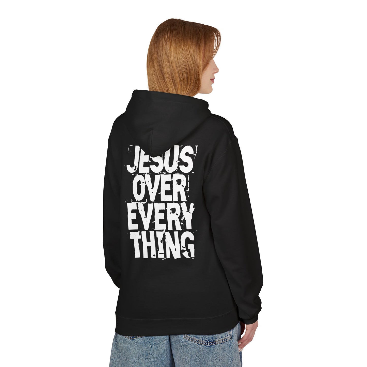 Jesus Over Everything Softstyle Fleece Hoodie (black)