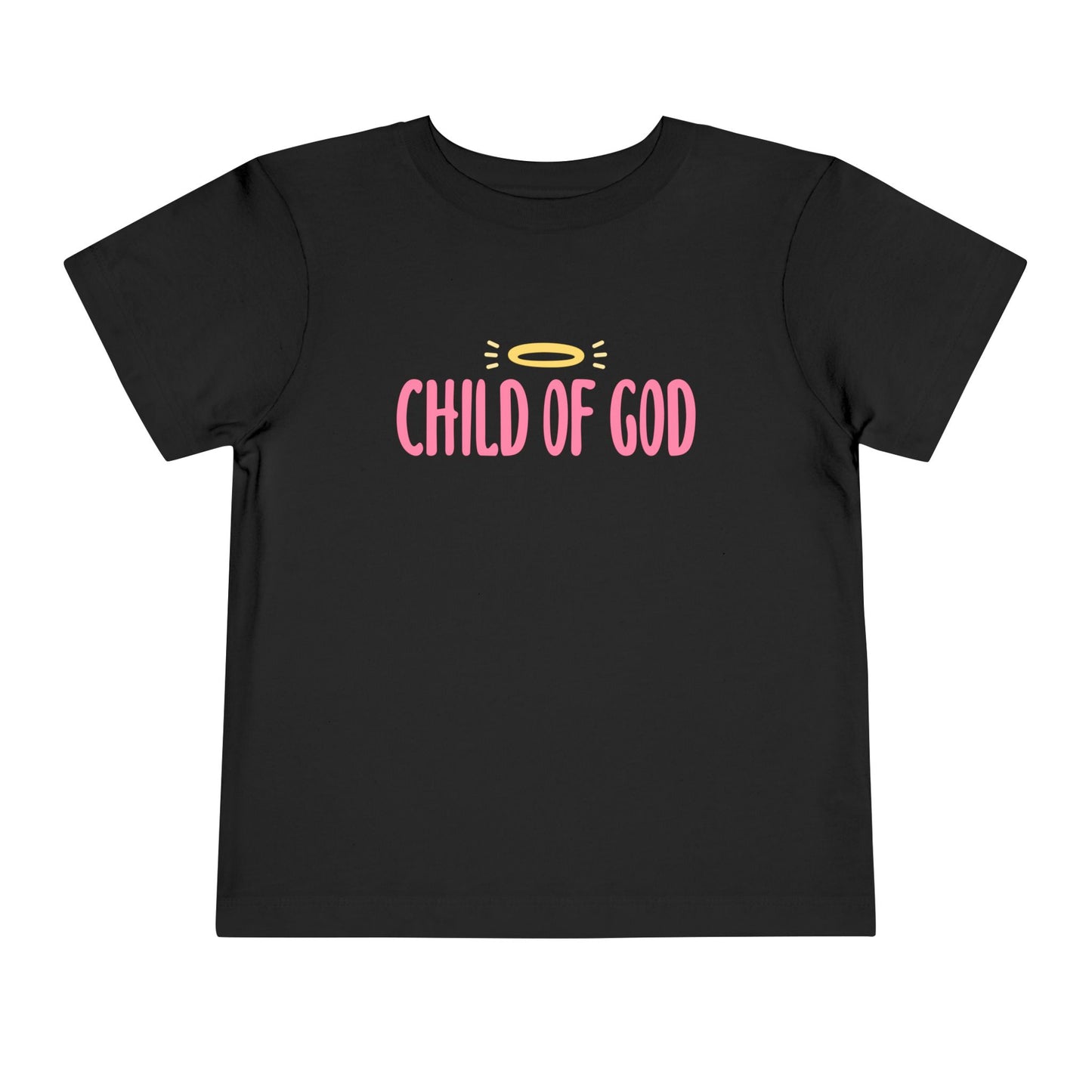 Child of God - pink writing - Toddler Short Sleeve Tee