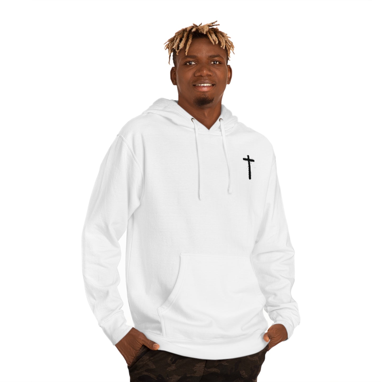 Jesus over everything v2 Medium-heavy hoodie - white