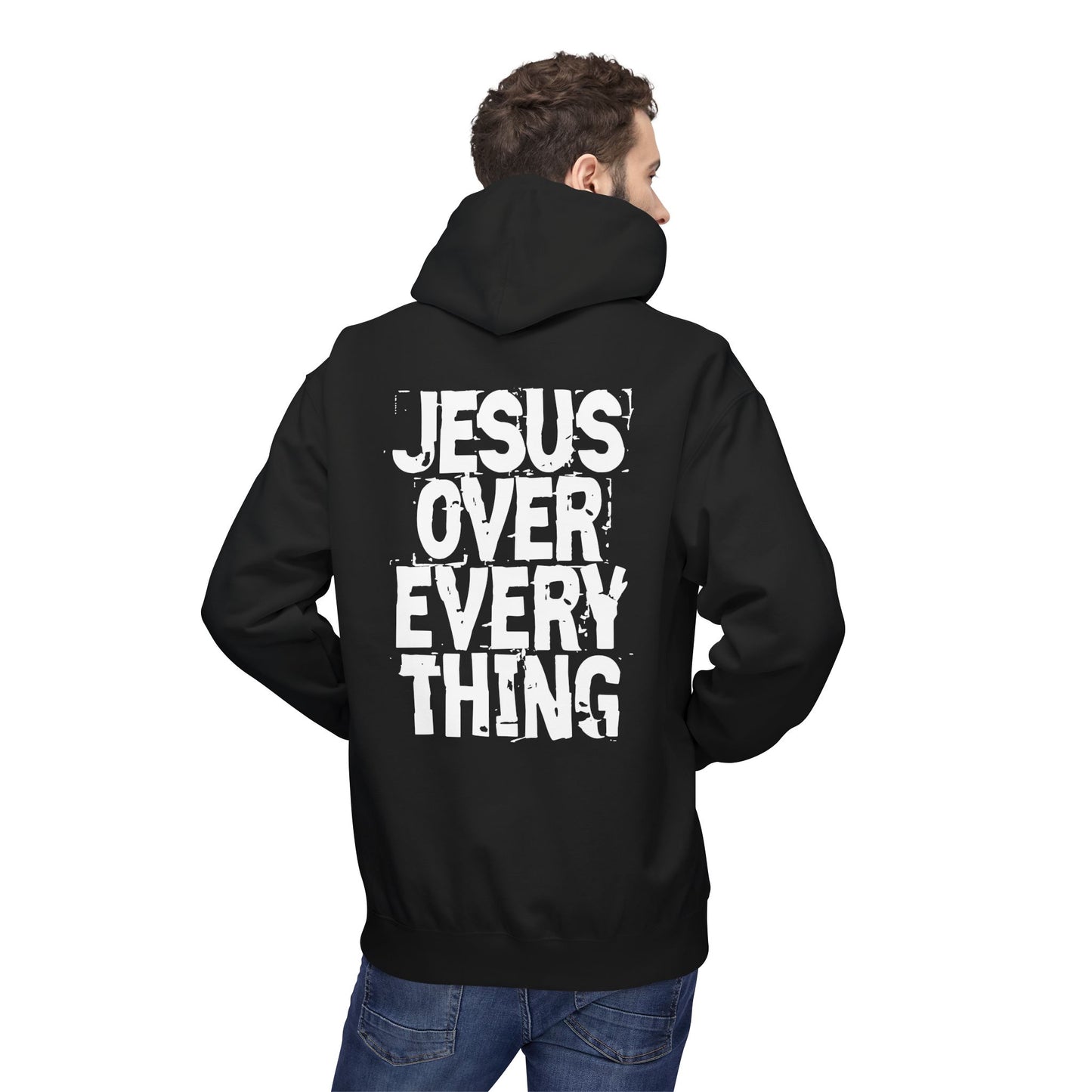 Jesus Over Everything Softstyle Fleece Hoodie (black)