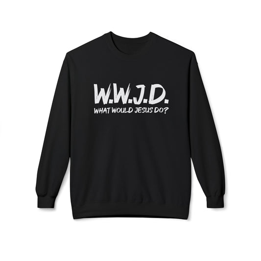 WWJD -UNISEX Black Crewneck Sweatshirt