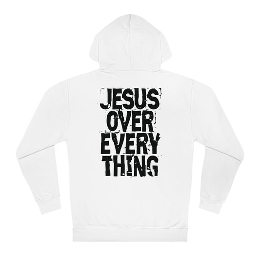 Jesus over everything Medium-heavy Unisex Hooded Sweatshirt