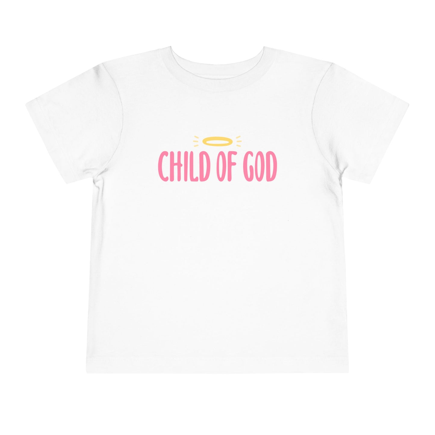 Child of God - pink writing - Toddler Short Sleeve Tee