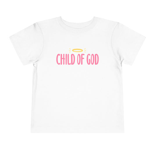 Child of God - pink writing - Toddler Short Sleeve Tee