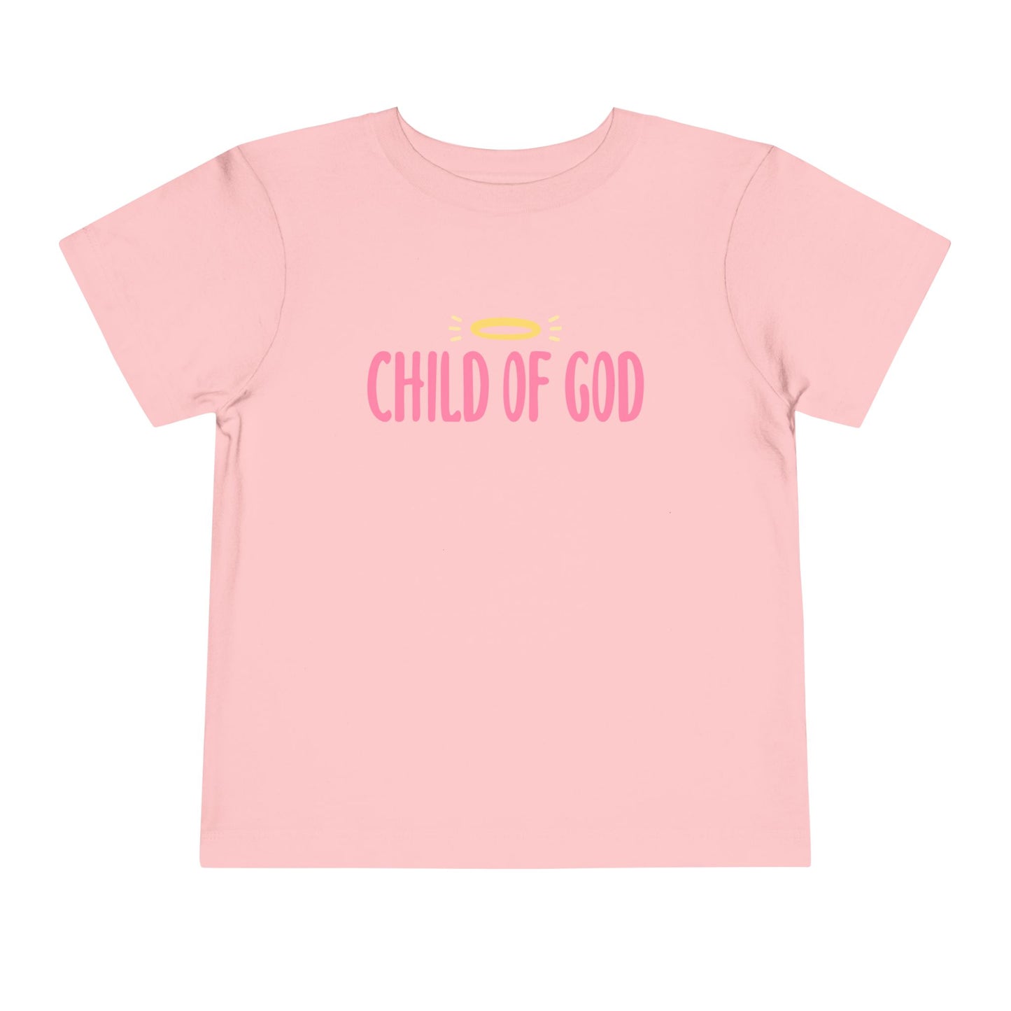 Child of God - pink writing - Toddler Short Sleeve Tee