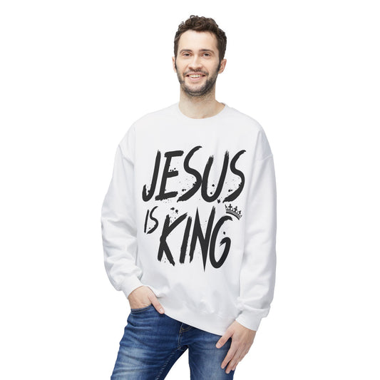 Jesus is King - Crewneck Sweatshirt white