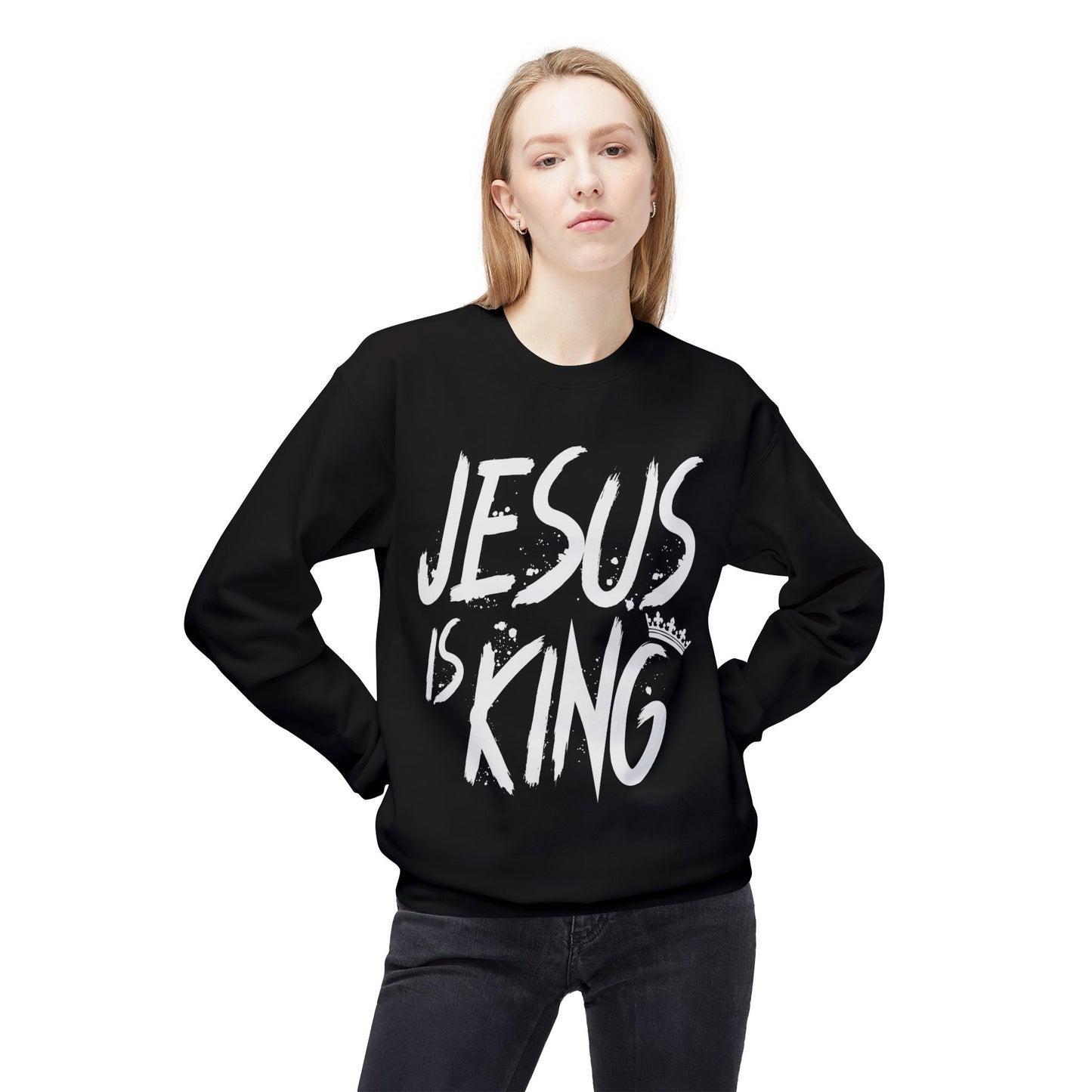 Jesus is king Crewneck Sweatshirt black